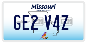 GE2V4Z  license plate in MO