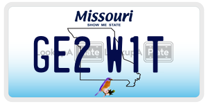 GE2W1T  license plate in MO