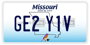 GE2Y1V  license plate in MO
