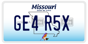 GE4R5X license plate in Missouri