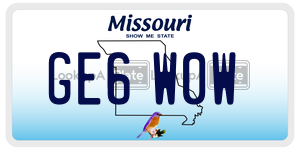 GE6W0W  license plate in MO