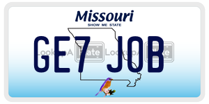 GE7J0B  license plate in MO