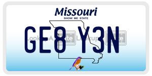 GE8Y3N  license plate in MO