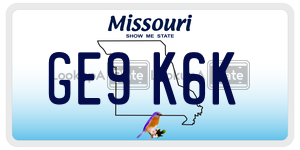 GE9K6K  license plate in MO