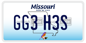 GG3H3S license plate in Missouri