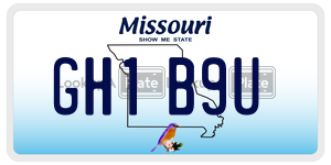 GH1B9U  license plate in MO
