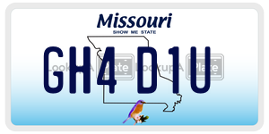 GH4D1U  license plate in MO