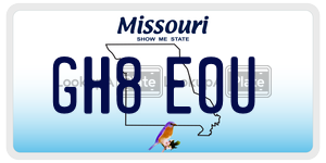 GH8E0U  license plate in MO