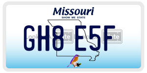 GH8E5F  license plate in MO