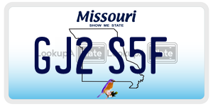 GJ2S5F  license plate in MO