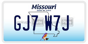 GJ7W7J  license plate in MO