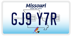 GJ9Y7R  license plate in MO