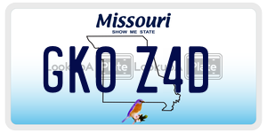 GK0Z4D  license plate in MO