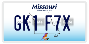GK1F7X  license plate in MO