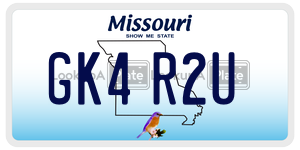 GK4R2U  license plate in MO