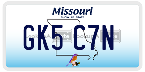 GK5C7N  license plate in MO