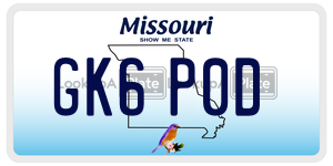 GK6P0D  license plate in MO
