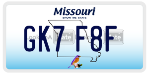 GK7F8F  license plate in MO