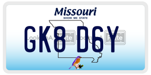 GK8D6Y license plate in Missouri