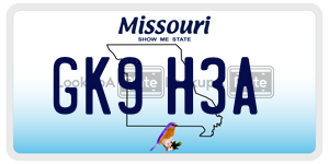 GK9H3A license plate in Missouri
