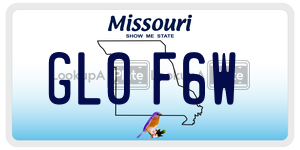 GL0F6W  license plate in MO