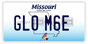 GL0M6E  license plate in MO