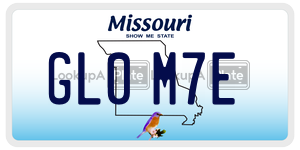 GL0M7E  license plate in MO