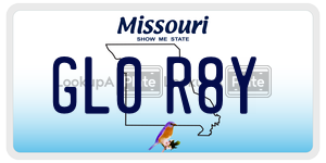 GL0R8Y  license plate in MO