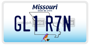 GL1R7N  license plate in MO