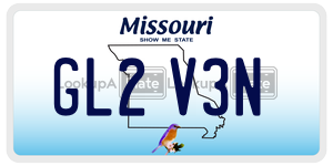 GL2V3N  license plate in MO