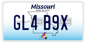 GL4B9X  license plate in MO