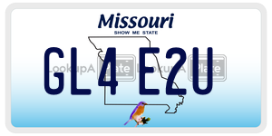 GL4E2U  license plate in MO