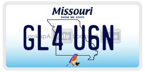 GL4U6N  license plate in MO