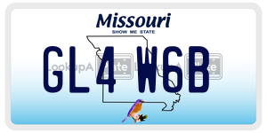 GL4W6B  license plate in MO