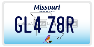 GL4Z8R  license plate in MO