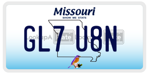 GL7U8N  license plate in MO