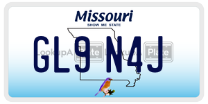 GL9N4J  license plate in MO