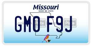 GM0F9J  license plate in MO