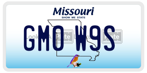 GM0W9S  license plate in MO