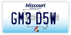 GM3D5W  license plate in MO