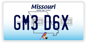 GM3D6X license plate in Missouri