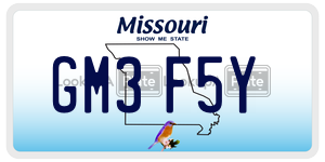 GM3F5Y  license plate in MO