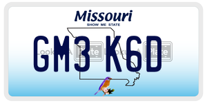 GM3K6D  license plate in MO