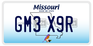 GM3X9R  license plate in MO