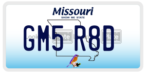 GM5R8D  license plate in MO