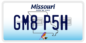 GM8P5H  license plate in MO