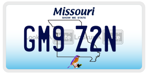GM9Z2N  license plate in MO