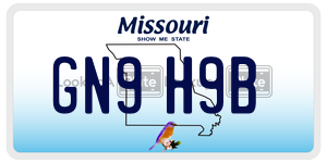 GN9H9B  license plate in MO
