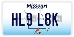 HL9L8K  license plate in MO