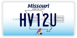 HV12U  license plate in MO